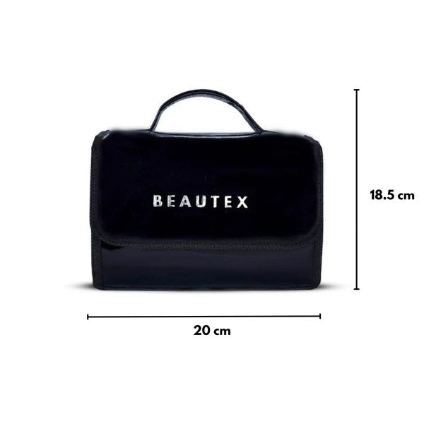 Toiletry Bag Black shine vanity bag size chart